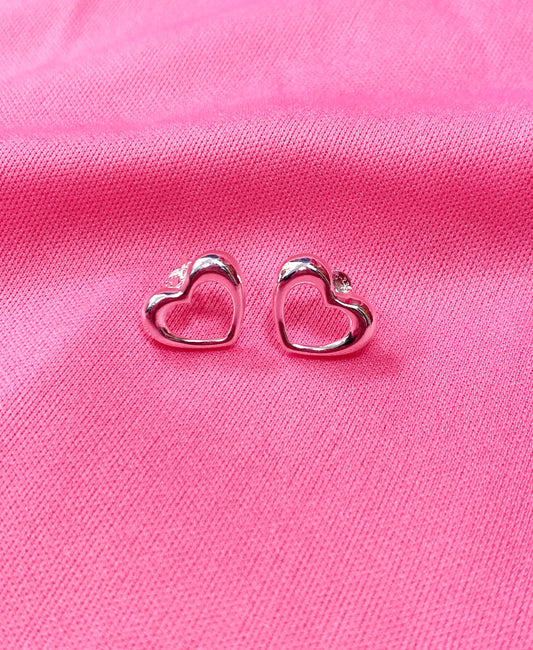 Silvery Heart Earrings
