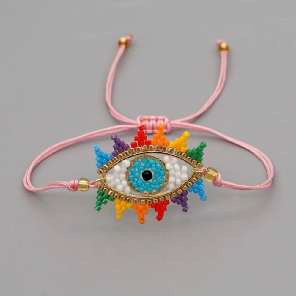 Rainbow Evil Eye Bracelet 💖
